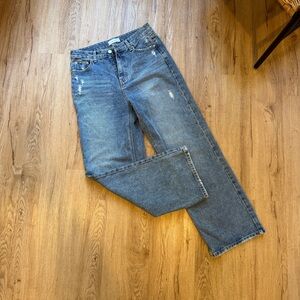 OAK + FORT Blue Women's Straight Leg Jeans